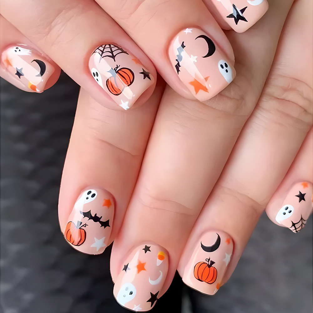 Nail Art Press On - 24 adet kare basın çivi sevimli