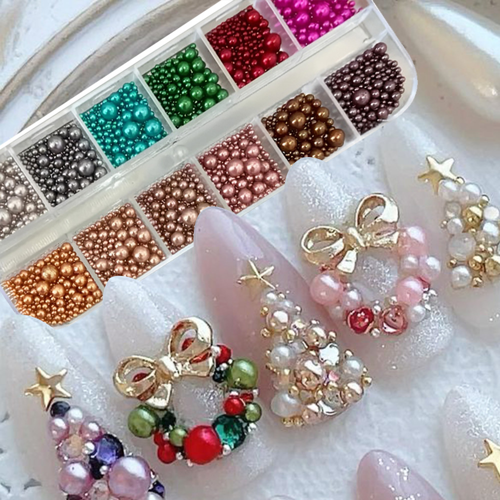 Nail Art Valentines Day - 12 Renk Karışık Boyut Tırnak İncileri